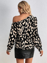 Allover Print Asymmetrical Neck Blouse